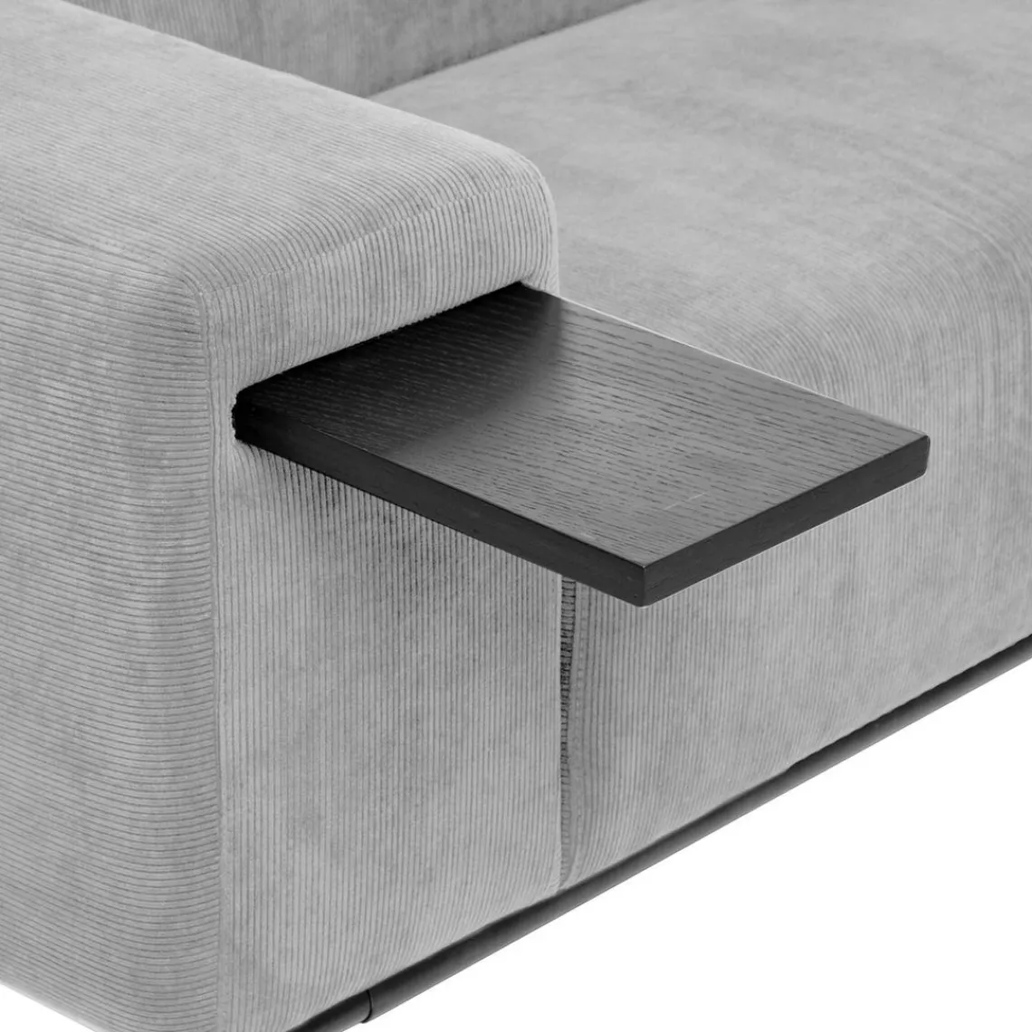 3S. x Home Canapé 3 Places Velours Côtelé CHRIS Gris Sale