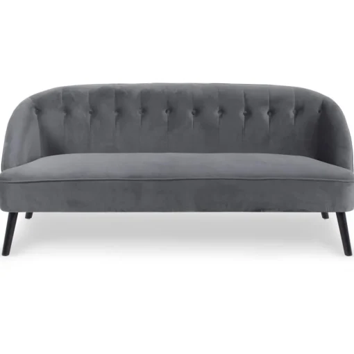 3S. x Home Canapé 3 Places Velours STOCKHOLM Gris Outlet