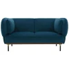 3S. x Home Canapé 2 Places Velours ISEE Bleu Canard Clearance