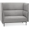 ALTEREGO Canapé acoustique 2 places 'VISAVI' avec haut dossier en tissu gris clair Outlet