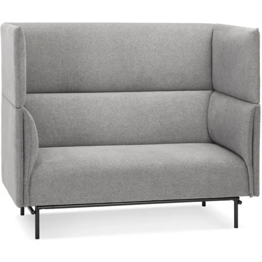 ALTEREGO Canapé acoustique 2 places 'VISAVI' avec haut dossier en tissu gris clair Outlet