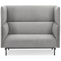 ALTEREGO Canapé acoustique 2 places 'VISAVI' avec haut dossier en tissu gris clair Outlet