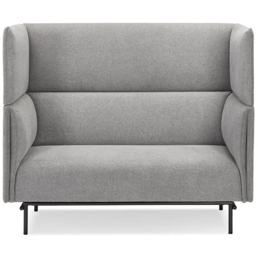 ALTEREGO Canapé acoustique 2 places 'VISAVI' avec haut dossier en tissu gris clair Outlet