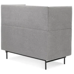 ALTEREGO Canapé acoustique 2 places 'VISAVI' avec haut dossier en tissu gris clair Outlet