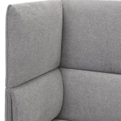 ALTEREGO Canapé acoustique 2 places 'VISAVI' avec haut dossier en tissu gris clair Outlet