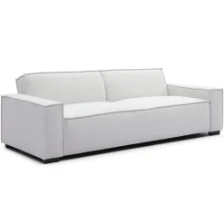 3S. x Home Canapé clic-clac 3 places Roger Tissu bouclette Crème Discount