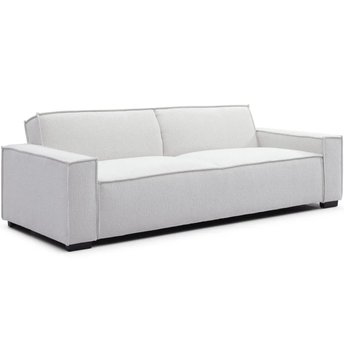 3S. x Home Canapé clic-clac 3 places Roger Tissu bouclette Crème Discount