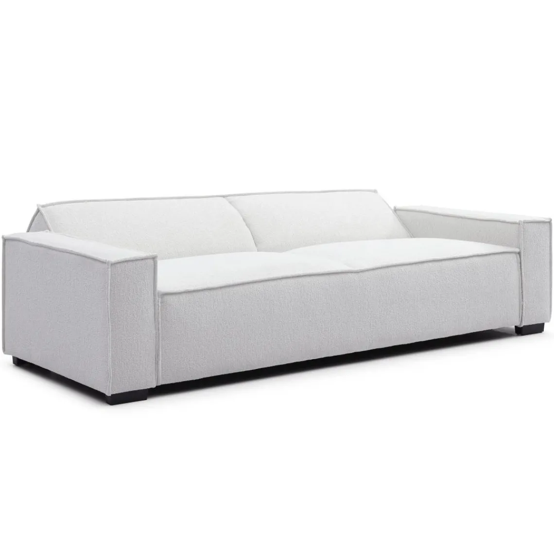 3S. x Home Canapé clic-clac 3 places Roger Tissu bouclette Crème Discount