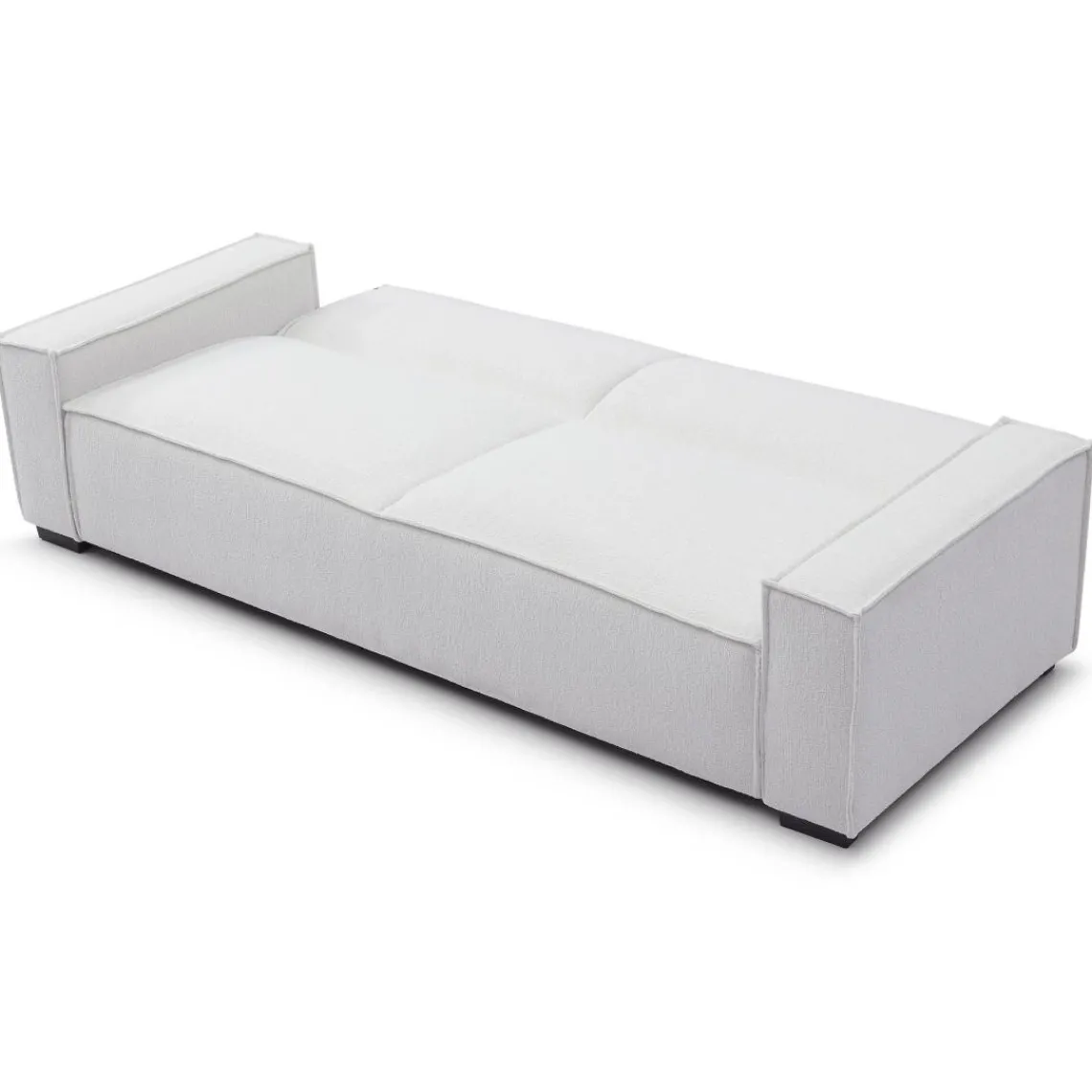 3S. x Home Canapé clic-clac 3 places Roger Tissu bouclette Crème Discount