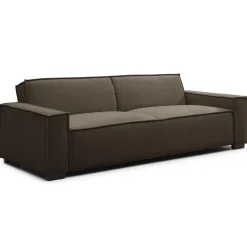 3S. x Home Canapé clic-clac 3 places Roger Tissu bouclette Marron Sale