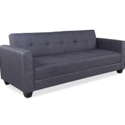 3S. x Home Canapé convertible 3 places CLAYTON Tissu foncé Gris Discount