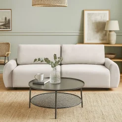 3S. x Home Canapé convertible 3 places Traviata Velours Beige Best