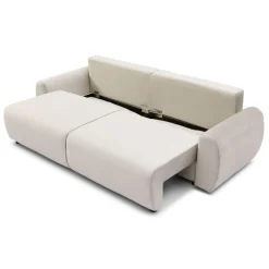 3S. x Home Canapé convertible 3 places Traviata Velours Beige Best