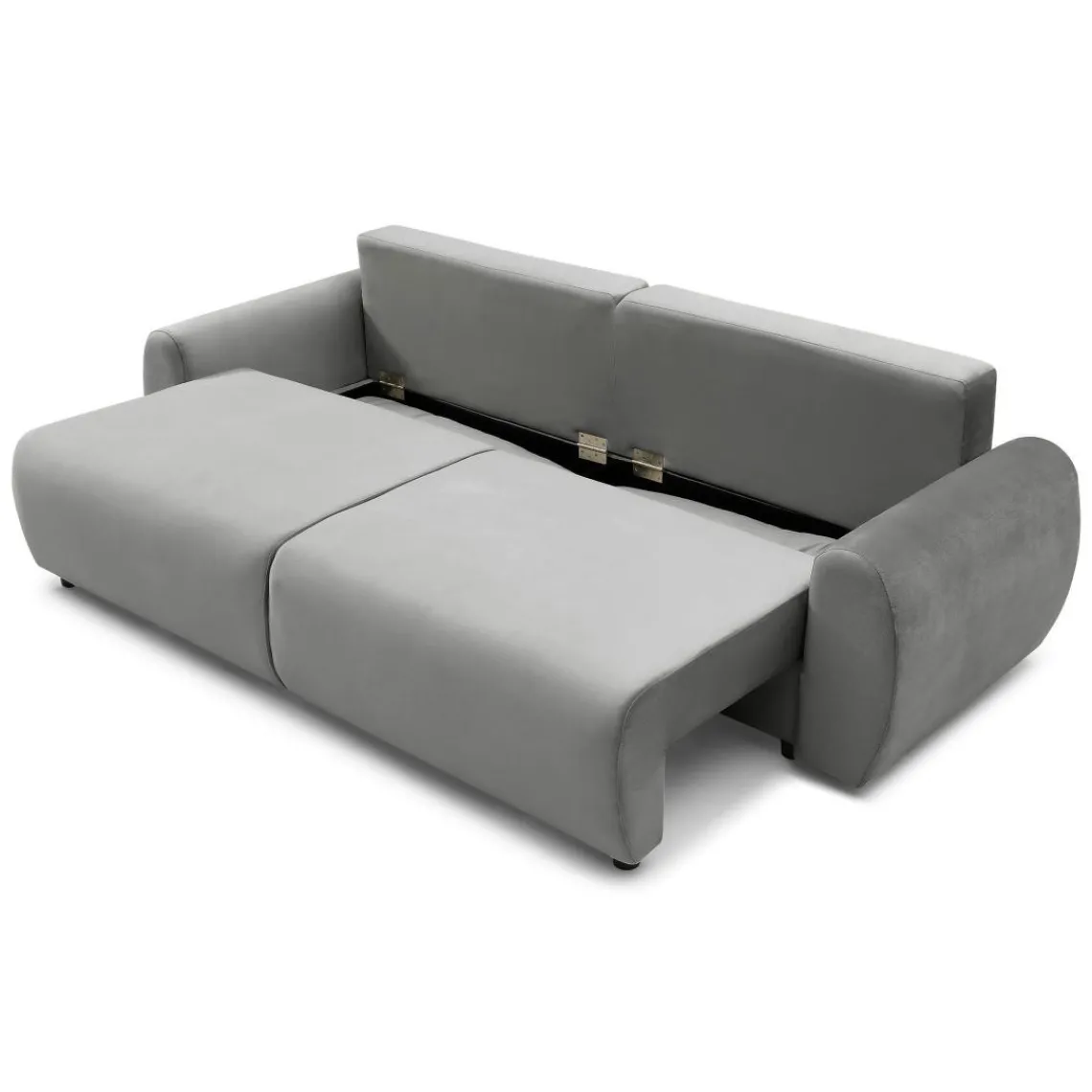 3S. x Home Canapé convertible 3 places Traviata Velours Gris New