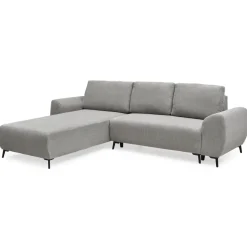 3S. x Home Canapé convertible avec angle à gauche Paolo Velours côtelé Gris Sale