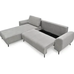 3S. x Home Canapé convertible avec angle à gauche Paolo Velours côtelé Gris Sale