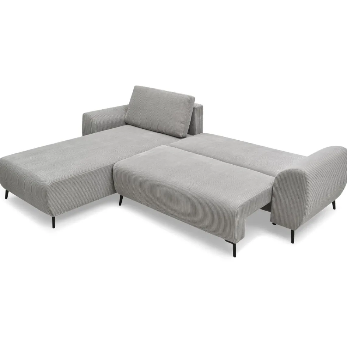 3S. x Home Canapé convertible avec angle à gauche Paolo Velours côtelé Gris Sale