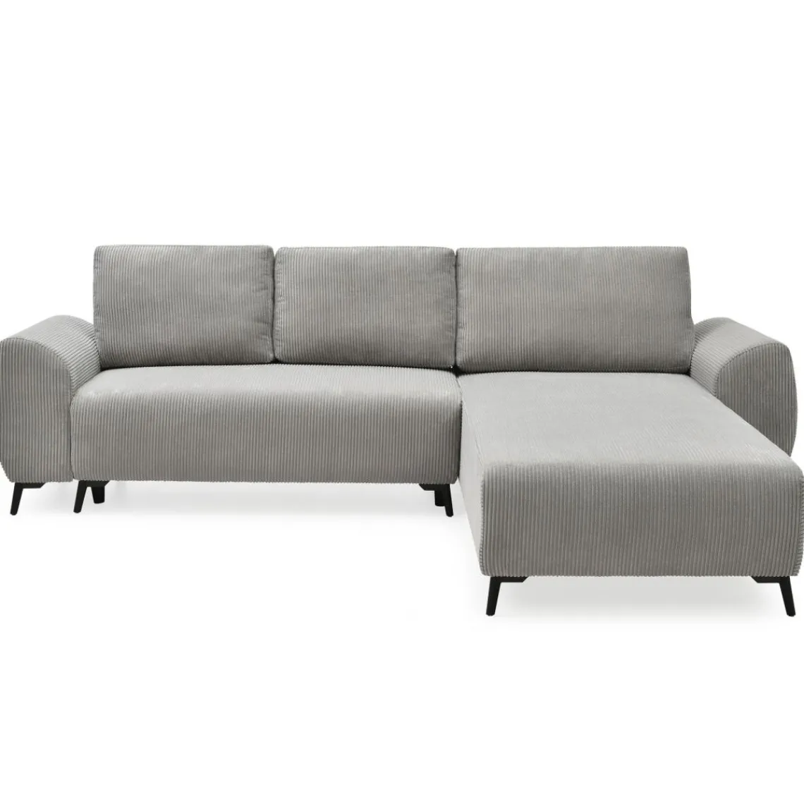 3S. x Home Canapé convertible avec angle à droite Paolo Velours côtelé Gris Online