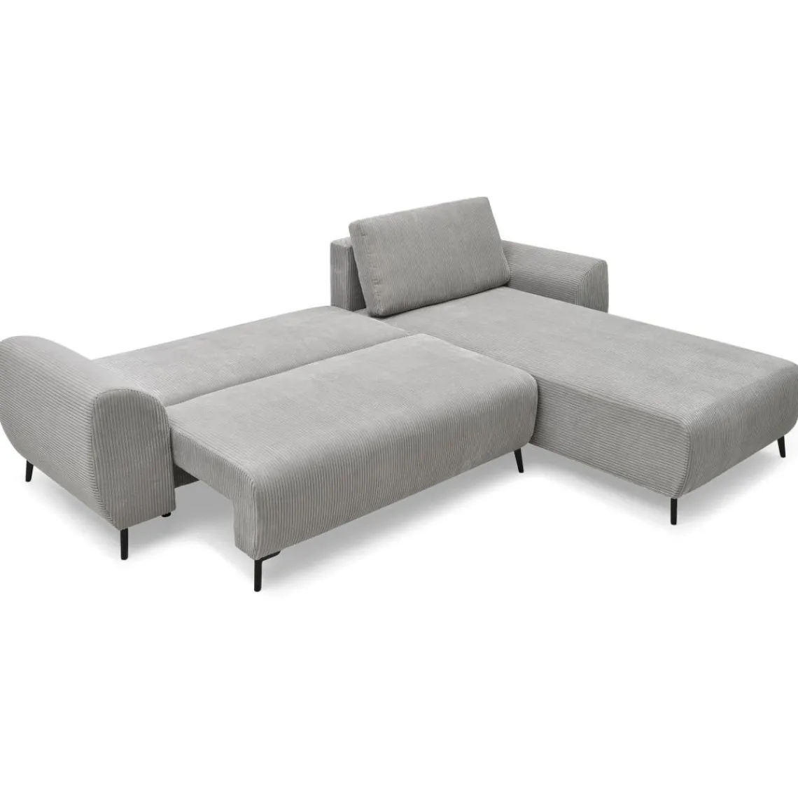 3S. x Home Canapé convertible avec angle à droite Paolo Velours côtelé Gris Online