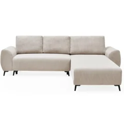 3S. x Home Canapé convertible avec angle réversible Paolo Velours côtelé Beige Clearance