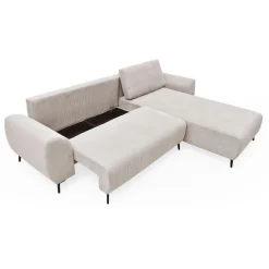 3S. x Home Canapé convertible avec angle réversible Paolo Velours côtelé Beige Clearance