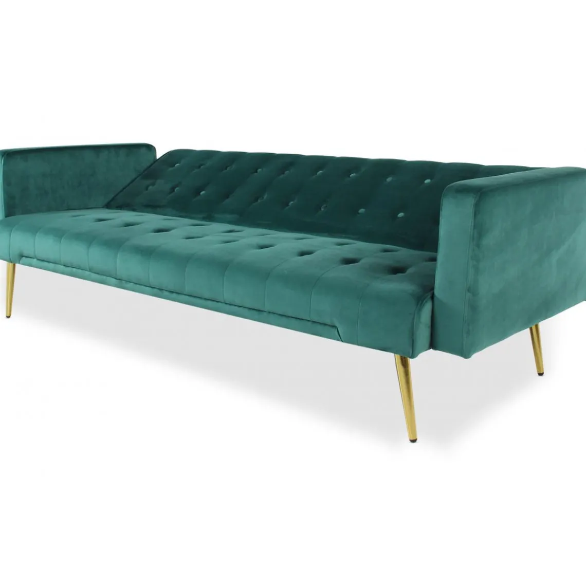 3S. x Home Canapé Conible Clic-Clac JUICY Velours Vert Discount