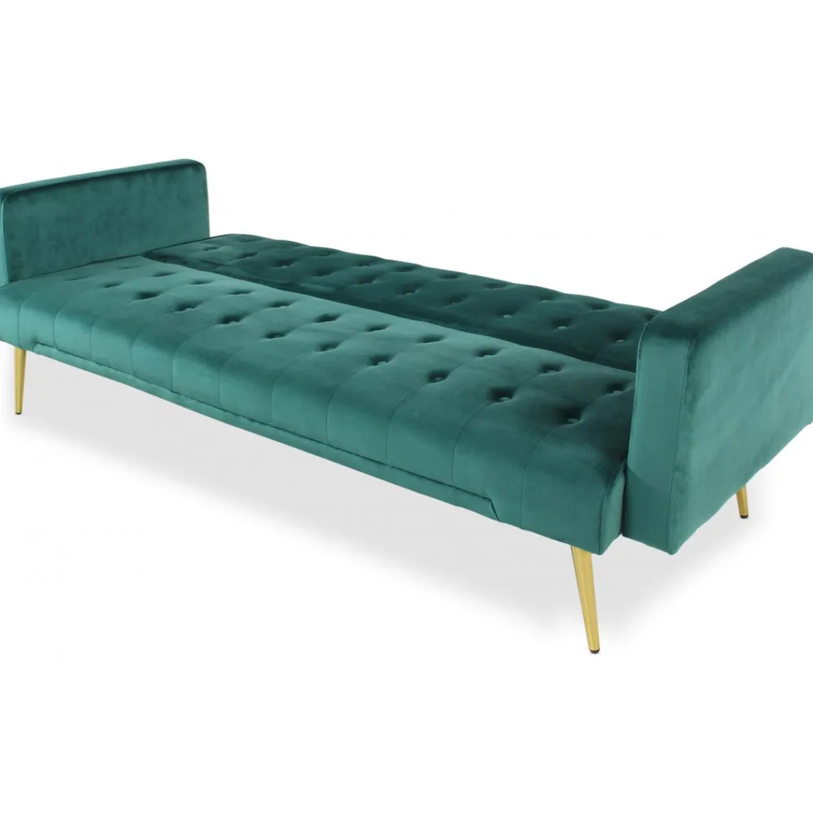 3S. x Home Canapé Conible Clic-Clac JUICY Velours Vert Discount