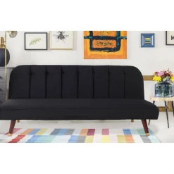 3S. x Home Canapé convertible clic-clac Olympia Velours Noir Online