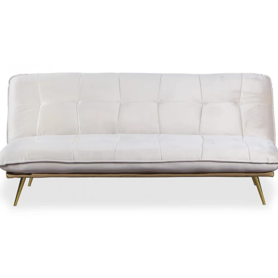 3S. x Home Canapé Convertible Clic-Clac BRICE Velours Beige Best