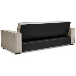 3S. x Home Canapé convertible clic-clac 3 places Pikado Tissu effet lin Taupe clair Hot