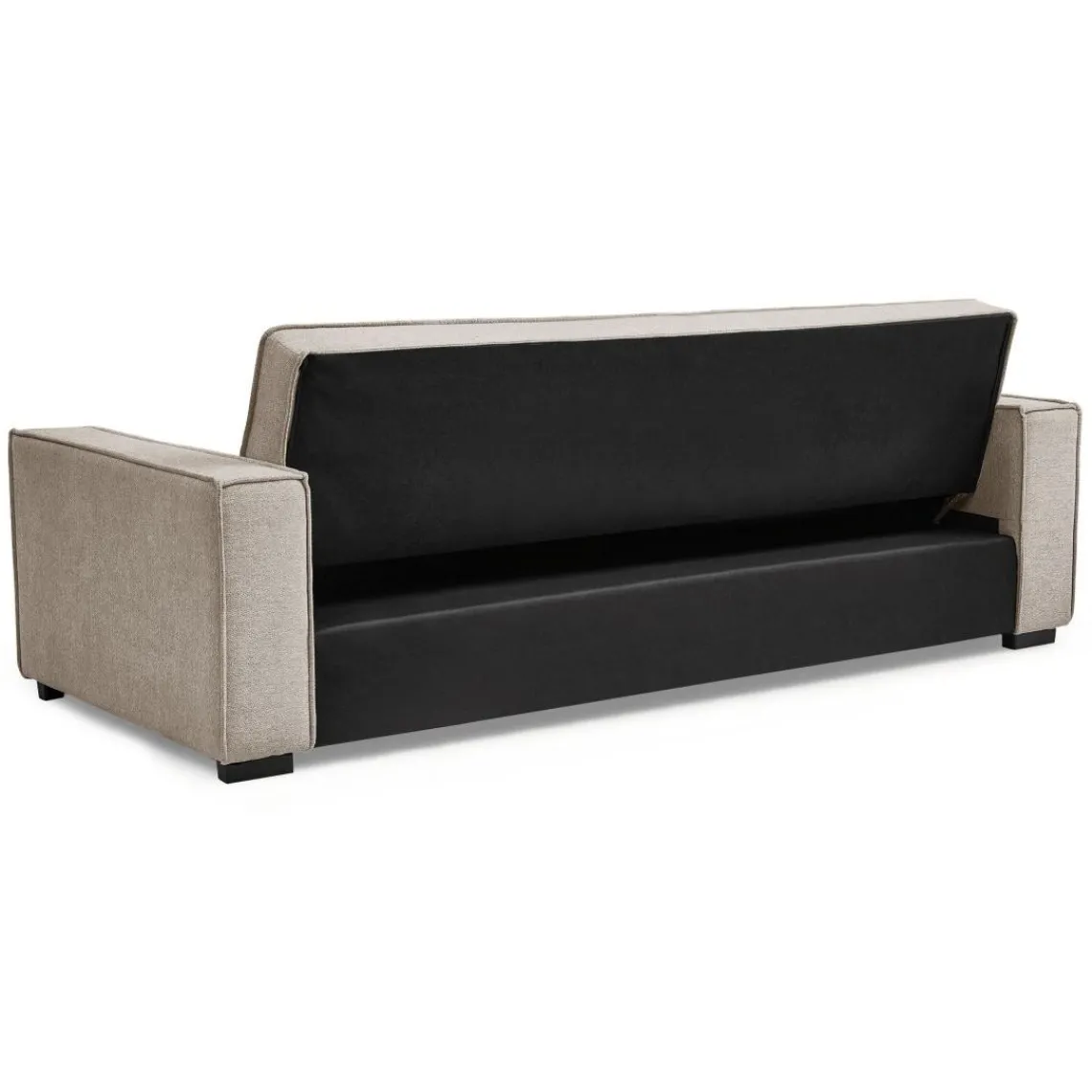 3S. x Home Canapé convertible clic-clac 3 places Pikado Tissu effet lin Taupe clair Hot