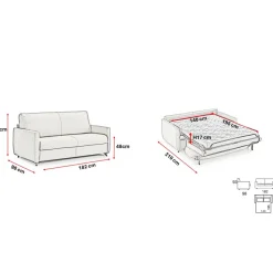 3S. x Home Canapé convertible express Canard 3 places GIACOMO Bleu Hot