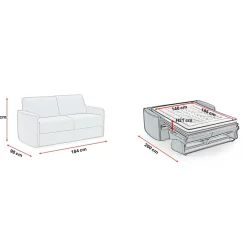 3S. x Home Canapé convertible express 3 places SOFIA Gris Discount