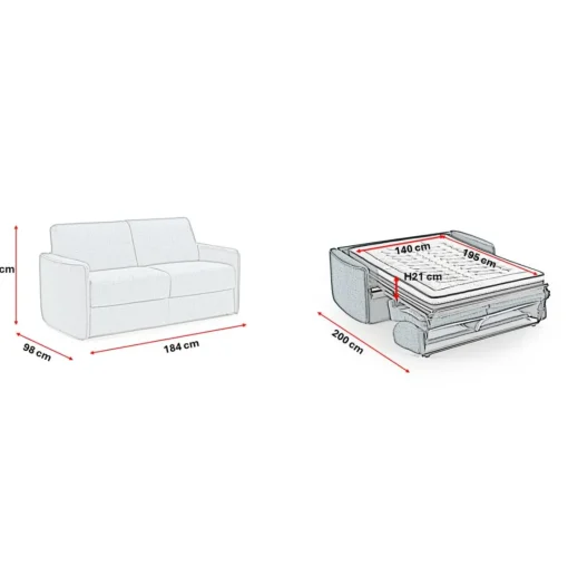 3S. x Home Canapé convertible express 3 places SOFIA Gris Discount