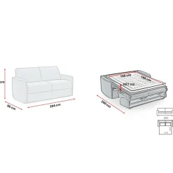 3S. x Home Canapé convertible express 3 places SOFIA Gris Discount
