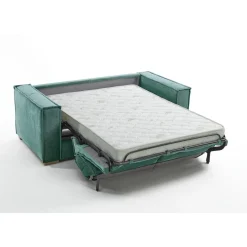 3S. x Home Canapé convertible express 3 places ISABELLA Bleu canard New