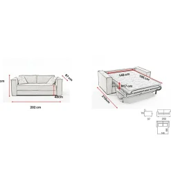 3S. x Home Canapé convertible express 3 places ISABELLA Bleu canard New