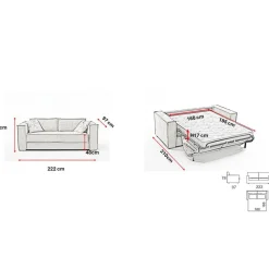 3S. x Home Canapé convertible express 3 places ISABELLA Bleu canard New