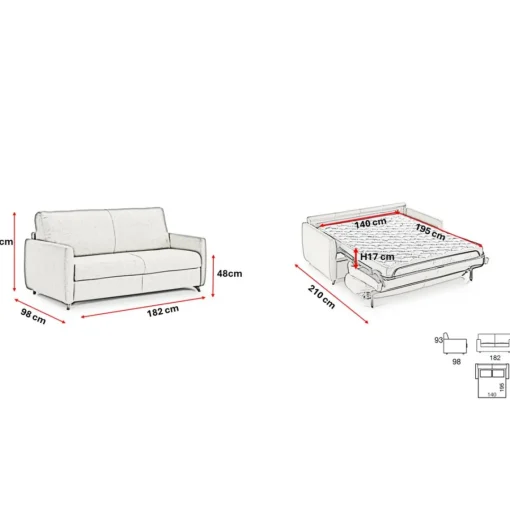 3S. x Home Canapé convertible express Anthracite 3 places GIACOMO Gris Hot