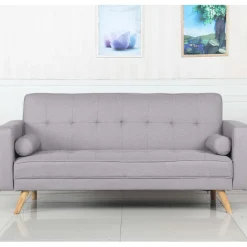 3S. x Home Canapé Convertible Scandinave Tissu Clair LUCIAN Gris Discount