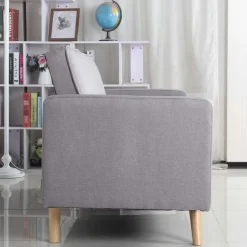 3S. x Home Canapé Convertible Scandinave Tissu Clair LUCIAN Gris Discount