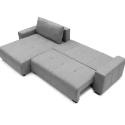 3S. x Home Canapé d'angle convertible élégant Malone Tissu Gris Sale