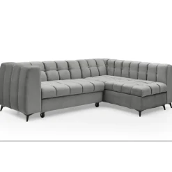 3S. x Home Canapé d'angle convertible Chessy Velours Gris New