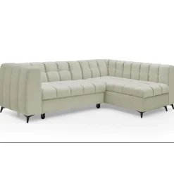 3S. x Home Canapé d'angle convertible Chessy Velours Beige Hot