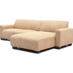 3S. x Home Canapé d'angle moderne Wallis Velours côtelé Beige Online