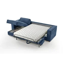 3S. x Home Canapé d'angle reversible convertible express avec méridienne coffre ISABELLA Angle Bleu