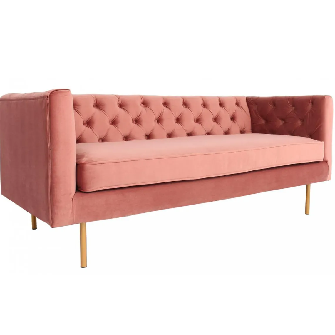 3S. x Home Canapé en Velours Rose 3 places SEE LY