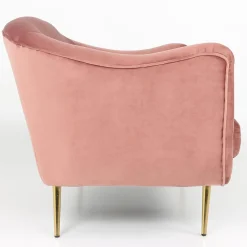 3S. x Home Canapé en Velours Rose et Piètement Or 2 Places RICHIE Best