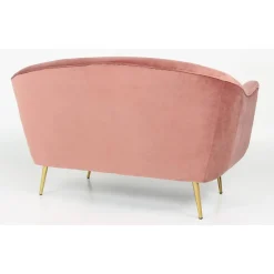 3S. x Home Canapé en Velours Rose et Piètement Or 2 Places RICHIE Best