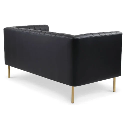 3S. x Home Canapé moderne 2 places à coutures verticales Sacramento Simili Noir Online